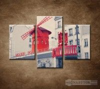 OBRAZ 3 DIELNY MOULIN ROUGE 90X60 CM