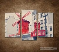 OBRAZ 3 DIELNY MOULIN ROUGE 75X50CM