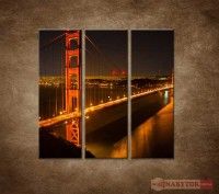 OBRAZ 3 DIELNY GOLDEN GATE BRIDGE 90X90 CM