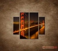 OBRAZ 4 DIELNY GOLDEN GATE BRIDGE 100X90 CM