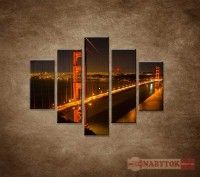 OBRAZ 5 DIELNY GOLDEN GATE BRIDGE 100X80 CM