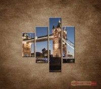 OBRAZ 4 DIELNY TOWER BRIDGE 80X90CM