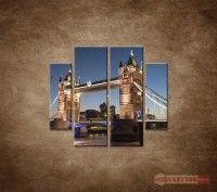 OBRAZ 4 DIELNY TOWER BRIDGE 100X90 CM