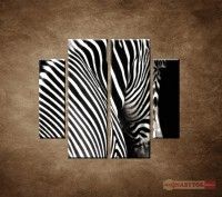 OBRAZ 4 DIELNY Zebra 100X90 CM