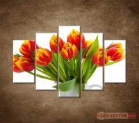 OBRAZ 5 DIELNY ERVEN TULIPNY 150X100 CM