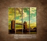 OBRAZ 4 DIELNY LONDN - TOWER BRIDGE 120X120 CM