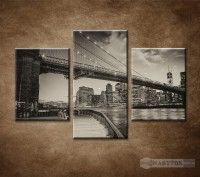 OBRAZ 3 DIELNY MANHATTAN V NOCI 90X60 CM