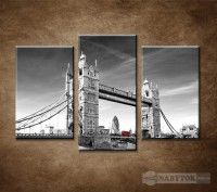 OBRAZ 3 DIELNY ERVEN AUTOBUS NA TOWER BRIDGE 75X50CM