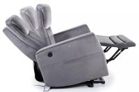 Relaxačné kreslo ADONIS VELVET, poťah: látka BLUVEL 14 sivá, rozkladanie - ilustračný obrázok Relaxačné kreslo ADONIS VELVET, poťah: látka BLUVEL 14 sivá, rozkladanie - ilustračný obrázok