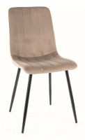 Stolička ALAN VELVET, poťah: látka BLUVEL 40 tmavá béžová/kov - čierna mat. - ilustračný obrázok Stolička ALAN VELVET, poťah: látka BLUVEL 40 tmavá béžová/kov - čierna mat. - ilustračný obrázok