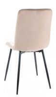 Stolička ALAN VELVET, poťah: látka BLUVEL 40 tmavá béžová/kov - čierna mat. - ilustračný obrázok Stolička ALAN VELVET, poťah: látka BLUVEL 40 tmavá béžová/kov - čierna mat. - ilustračný obrázok