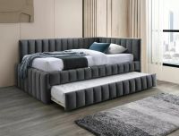 Poste� ALFIE VELVET 120 s pr�stelkou, po�ah: l�tka BLUVEL 14 siv� - ilustra�n� obr�zok