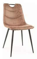 Stolička ALOE, poťah: látka TAP 212 hnedá/kov: čierna mat. - ilustračný obrázok Stolička ALOE, poťah: látka TAP 212 hnedá/kov: čierna mat. - ilustračný obrázok