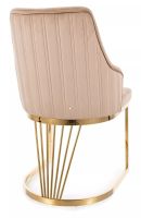 Stolička ALURE VELVET, poťah: látka BLUVEL 28 bežová/kov - zlatá, ilustračný obrázok Stolička ALURE VELVET, poťah: látka BLUVEL 28 bežová/kov - zlatá, ilustračný obrázok