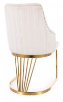 Stolička ALURE VELVET, poťah: látka BLUVEL 22 svetlá béžová/kov - zlatá, ilustračný obrázok Stolička ALURE VELVET, poťah: látka BLUVEL 22 svetlá béžová/kov - zlatá, ilustračný obrázok
