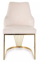 Stolička ALURE VELVET, poťah: látka BLUVEL 22 svetlá béžová/kov - zlatá, ilustračný obrázok Stolička ALURE VELVET, poťah: látka BLUVEL 22 svetlá béžová/kov - zlatá, ilustračný obrázok