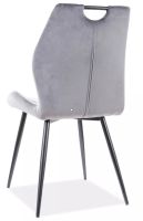 Stolička ARCO VELVET, poťah: látka BLUVEL 14 sivá/kov: čierna mat. - ilustračný obrázok Stolička ARCO VELVET, poťah: látka BLUVEL 14 sivá/kov: čierna mat. - ilustračný obrázok