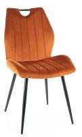 Stolička ARCO VELVET, poťah: látka BLUVEL 4215 škoricová/kov: čierna mat. - ilustračný obrázok Stolička ARCO VELVET, poťah: látka BLUVEL 4215 škoricová/kov: čierna mat. - ilustračný obrázok
