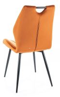 Stolička ARCO VELVET, poťah: látka BLUVEL 4215 škoricová/kov: čierna mat. - ilustračný obrázok Stolička ARCO VELVET, poťah: látka BLUVEL 4215 škoricová/kov: čierna mat. - ilustračný obrázok