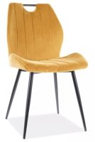 Stolička ARCO VELVET, poťah: látka BLUVEL 68 curry/kov: čierna mat. - ilustračný obrázok Stolička ARCO VELVET, poťah: látka BLUVEL 68 curry/kov: čierna mat. - ilustračný obrázok