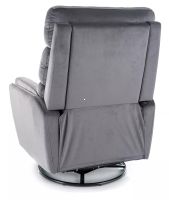 Relaxa�n� kreslo ARGOS VELVET, po�ah: l�tka BLUVEL 14 siv� - ilustra�n� obr�zok