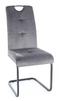 Stolička AXO VELVET, poťah: látka BLUVEL 14 sivá/kov: čierna mat. - ilustračný obrázok Stolička AXO VELVET, poťah: látka BLUVEL 14 sivá/kov: čierna mat. - ilustračný obrázok