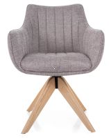 Kreslo AZALIA D BREGO, poťah: látka BREGO 07 svetlá sivá/drevo: dub - ilustračný obrázok Kreslo AZALIA D BREGO, poťah: látka BREGO 07 svetlá sivá/drevo: dub - ilustračný obrázok