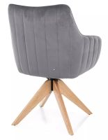 Kreslo AZALIA D VELVET, poťah: látka BLUVEL 14 sivá/drevo: dub - ilustračný obrázok Kreslo AZALIA D VELVET, poťah: látka BLUVEL 14 sivá/drevo: dub - ilustračný obrázok