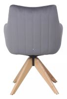 Kreslo AZALIA D VELVET, poťah: látka BLUVEL 14 sivá/drevo: dub - ilustračný obrázok Kreslo AZALIA D VELVET, poťah: látka BLUVEL 14 sivá/drevo: dub - ilustračný obrázok