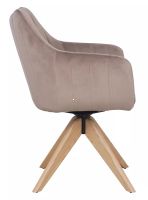 Kreslo AZALIA D VELVET, poťah: látka BLUVEL 40 tmavá béžová/drevo: dub - ilustračný obrázok Kreslo AZALIA D VELVET, poťah: látka BLUVEL 40 tmavá béžová/drevo: dub - ilustračný obrázok