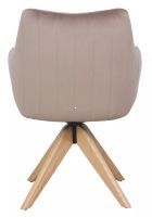Kreslo AZALIA D VELVET, poťah: látka BLUVEL 40 tmavá béžová/drevo: dub - ilustračný obrázok Kreslo AZALIA D VELVET, poťah: látka BLUVEL 40 tmavá béžová/drevo: dub - ilustračný obrázok