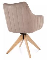 Kreslo AZALIA D VELVET, poťah: látka BLUVEL 40 tmavá béžová/drevo: dub - ilustračný obrázok Kreslo AZALIA D VELVET, poťah: látka BLUVEL 40 tmavá béžová/drevo: dub - ilustračný obrázok
