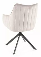 Kreslo AZALIA VELVET, poťah: látka BLUVEL 03 svetlá sivá/kov: čierna mat. - ilustračný obrázok Kreslo AZALIA VELVET, poťah: látka BLUVEL 03 svetlá sivá/kov: čierna mat. - ilustračný obrázok