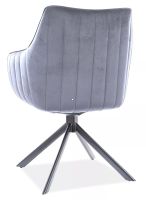 Kreslo AZALIA VELVET, poťah: látka BLUVEL 14 sivá/kov: čierna mat. - ilustračný obrázok Kreslo AZALIA VELVET, poťah: látka BLUVEL 14 sivá/kov: čierna mat. - ilustračný obrázok