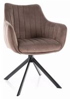 Kreslo AZALIA VELVET, poťah: látka BLUVEL 38 cappuccino/kov: čierna mat. - ilustračný obrázok Kreslo AZALIA VELVET, poťah: látka BLUVEL 38 cappuccino/kov: čierna mat. - ilustračný obrázok