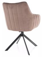 Kreslo AZALIA VELVET, poťah: látka BLUVEL 38 cappuccino/kov: čierna mat. - ilustračný obrázok Kreslo AZALIA VELVET, poťah: látka BLUVEL 38 cappuccino/kov: čierna mat. - ilustračný obrázok