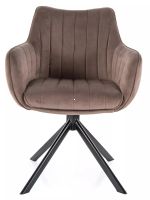 Kreslo AZALIA VELVET, poťah: látka BLUVEL 38 cappuccino/kov: čierna mat. - ilustračný obrázok Kreslo AZALIA VELVET, poťah: látka BLUVEL 38 cappuccino/kov: čierna mat. - ilustračný obrázok