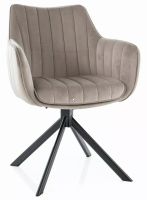 Kreslo AZALIA VELVET, poťah: látka BLUVEL 40 tmavá béžová/kov: čierna mat. - ilustračný obrázok Kreslo AZALIA VELVET, poťah: látka BLUVEL 40 tmavá béžová/kov: čierna mat. - ilustračný obrázok