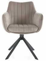 Kreslo AZALIA VELVET, poťah: látka BLUVEL 40 tmavá béžová/kov: čierna mat. - ilustračný obrázok Kreslo AZALIA VELVET, poťah: látka BLUVEL 40 tmavá béžová/kov: čierna mat. - ilustračný obrázok