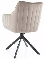 Kreslo AZALIA VELVET, poťah: látka BLUVEL 40 tmavá béžová/kov: čierna mat. - ilustračný obrázok Kreslo AZALIA VELVET, poťah: látka BLUVEL 40 tmavá béžová/kov: čierna mat. - ilustračný obrázok