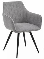 Kreslo BALLO BREGO, poťah: látka BREGO 07 svetlá sivá/kov: čierna mat. - ilustračný obrázok Kreslo BALLO BREGO, poťah: látka BREGO 07 svetlá sivá/kov: čierna mat. - ilustračný obrázok