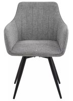Kreslo BALLO BREGO, poťah: látka BREGO 07 svetlá sivá/kov: čierna mat. - ilustračný obrázok Kreslo BALLO BREGO, poťah: látka BREGO 07 svetlá sivá/kov: čierna mat. - ilustračný obrázok