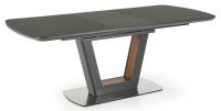 St�l BILOTTI, pl�t: tvrden� sklo + lakovan� MDF/podno�: dyhovan� MDF - orech + br�sen� nerezov� oce� - ilustra�n� obr�zok