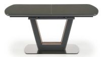 St�l BILOTTI, pl�t: tvrden� sklo + lakovan� MDF/podno�: dyhovan� MDF - orech + br�sen� nerezov� oce� - ilustra�n� obr�zok