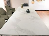 St�l BONUCCI CERAMIC 200, farba pl�tu stola: STATUARIO VENATO (matn� biela keramika so siv�m �ilovan�m) - ilustra�n� obr�zok