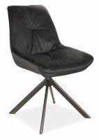 Stolička BOOGIE I VELVET, poťah: látka BLUVEL 19 čierna/kov: čierna mat. - ilustračný obrázok Stolička BOOGIE I VELVET, poťah: látka BLUVEL 19 čierna/kov: čierna mat. - ilustračný obrázok