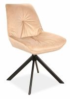 Stolička BOOGIE I VELVET, poťah: látka BLUVEL 28 béžová/kov: čierna mat. - ilustračný obrázok Stolička BOOGIE I VELVET, poťah: látka BLUVEL 28 béžová/kov: čierna mat. - ilustračný obrázok