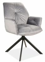 Kreslo BOOGIE II VELVET, poťah: látka BLUVEL 14 sivá/kov: čierna mat. - ilustračný obrázok Kreslo BOOGIE II VELVET, poťah: látka BLUVEL 14 sivá/kov: čierna mat. - ilustračný obrázok