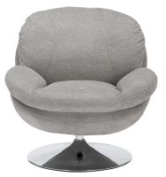 Kreslo BRIGITTE BREGO, po�ah: l�tka BREGO 07 svetl� siv�/podno�ka: kov-chr�m - ilustra�n� obr�zok