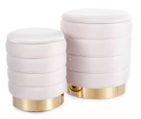 Taburetka BRITTA VELVET, poťah: látka svetlá béžová TAP 250 - ilustračný obrázok Taburetka BRITTA VELVET, poťah: látka svetlá béžová TAP 250 - ilustračný obrázok